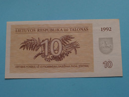 10 Talonas ( LG012190 ) Lietuvos - 1992 ( Voir / See > Scans ) UNC ! - Litouwen