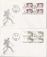 1997. DANMARK. EUROPA CEPT Complete Set In 4-blocks On FDC 28.8.97.  (Michel 1162-1163) - JF433948 - Covers & Documents