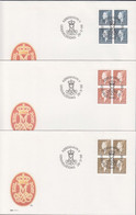 1998. DANMARK. Margrethe 4,25 + 4,50 + 5,50 Kr.  In 4-blocks On FDC 26.3.98.  (Michel 1176-1178) - JF433958 - Brieven En Documenten