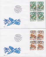 1999. DANMARK. Spring Complete Set In 4-blocks On FDC 24 2 99.  (Michel 1207-1208) - JF433969 - Lettres & Documents