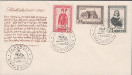 1963. ISLAND. Skalholt Church Complete Set On Cover Cancelled With Special Postmark SKALH... (Michel 300-302) - JF433980 - Cartas & Documentos