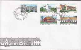 2003. DANMARK. BUILDINGS Complete Set On FDC 27.8.2003.  (Michel 1343-1347) - JF434052 - Lettres & Documents