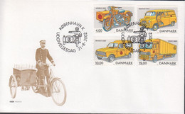 2002. DANMARK. Post Transport Means Complete Set On FDC 21.8.2002.  (Michel 1312-1315) - JF434063 - Briefe U. Dokumente