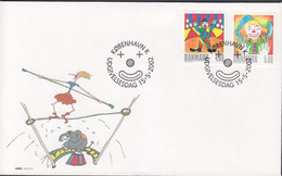 2002. DANMARK. EUROPA Circus Complete Set On FDC 15.5.2002.  (Michel 1310-1311) - JF434066 - Brieven En Documenten