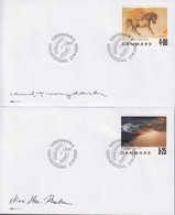 2000. DANMARK. Art Complete Set On FDC 27.9.2000.  (Michel 1261-1262) - JF434081 - Brieven En Documenten