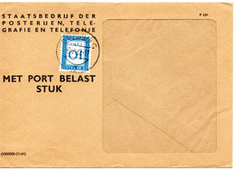 61522 - Niederlande - 1962 - 10c Porto EF A FensterBf Fuer Mit Nachporto Belastete Post DOMBURG - Strafportzegels