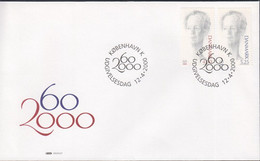 2000. DANMARK. Margrethe Complete Set On FDC 12.4.2000.  (Michel 1238-1239) - JF434090 - Lettres & Documents