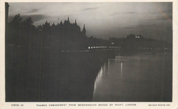 London Thames Embankment From Westminster Bridge By Night - River Thames