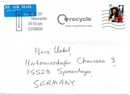 61526 - Grossbritannien - 2009 - 50p Weihnachten EF A LpBf NEWCASTLE - RECYCLE ... -> Deutschland - Cartas & Documentos