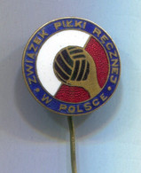 Handball Balonmano - Poland Association, Vintage Pin Badge Abzeichen, Enamel - Handball