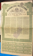 Republica Mexicana (Emprunt Extérieur Mexicain 4% Or De 1910 - Obligation De £20 - Mexique. - Bank & Insurance