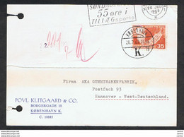 DENMARK: 1963 COMMERCIAL POSTCARD WITH 35 Ore (417) - TO GERMANY - Brieven En Documenten