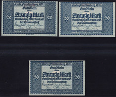 Frankenberg: 3x 20 Mark 12.11.1918 - Alle Verschieden - 20 Mark