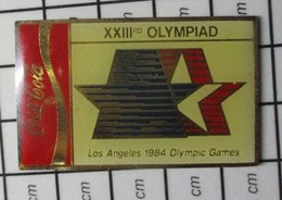 513b Pin's Pins / Beau Et Rare / JEUX OLYMPIQUES / J.O. ETE LOS ANGELES 1984 ANTWERP COCA-COLA Très Grand Pin's - Jeux Olympiques