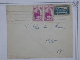 BG11 MAROC  BELLE LETTRE 1941  A RABAT  +PAIRE DE TP+ AFFR. INTERESSANT - Briefe U. Dokumente