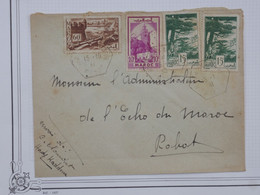 BG11 MAROC  BELLE LETTRE 1941  A RABAT  +PAIRE DE TP+CACHET HEXAGONAL+ AFFR. INTERESSANT - Lettres & Documents