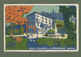 CARTE PUBLICITAIRE HOTEL PENSION LA ROSERAIE GENEVE SUISSE - Visiting Cards