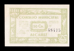 España Billete Local Guerra Civil Alcañiz Teruel 50 Céntimos 1937 T. 475 EBC XF - Altri & Non Classificati