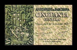 España Billete Local Guerra Civil Barcelona 50 Céntimos 1937 MBC VF - Altri & Non Classificati