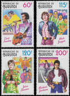 1045-1048**(BL134) - Stars Du Rock / Sterren Van De Rockmuziek / Rockstars / Rock Stars - BURUNDI - Unused Stamps