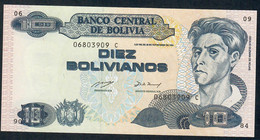 BOLIVIA  P210a 10 BOLIVIANOS  1986 Signature 85 #C     UNC. - Bolivië