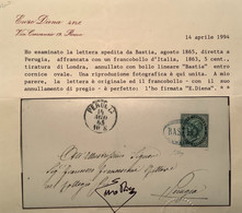 BASTIA UMBRIA RRR ! Lettera>PERUGIA1865 Regno D’ Italia 1863 L16 Certificato Enzo Diena (Italy Rare Cover Cert Italie - Marcophilie