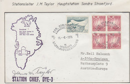 USA DYE 3  Early Warning System Cover Signature Station Chief Ca Stromfjord  11.8.1976 (EW162C) - Polar Flights