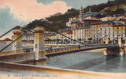 CPA France - 38 - GRENOBLE - Colorisée - LE PONT SUSPENDU - LL - Grenoble