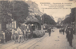 94-VINCENNES-CAVALCADE DE L'AVIATION CHAR DE L'OUEST-ETAT TRAINE PAR 4 CHEVAUX ... - Vincennes