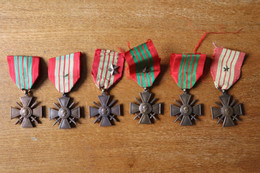 6 Croix De Guerre 1939  Bronze Avec Rubans - France
