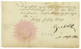 Schlüchtern Hessen 1852 Trockensiegel Auf Dokumentenfragment - Manoscritti