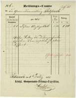 Retzbach Zellingen Main-Spessart Unterfranken 1865 Zeitungsrechnung - 1800 – 1899