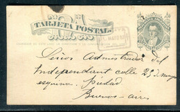Argentine - Entier Postal ( Pli Central) De La Plata Pour Buenos Aires En 1887 - O 163 - Postal Stationery