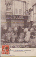 (89) JOIGNY.  Le Marché Dans La Grande-Rue (Epicerie, Statuettes Votives De Saints Aux Angles De Rue) Ancien Croquis - Joigny