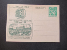 Berlin (West) 1950 Gedenkpostkarte 100 Jahre Oberpostdirektion Berlin Ganzsache P 22 Ungebraucht - Cartes Postales - Neuves