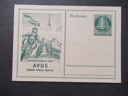 Berlin (West) 1952 Sonderpostkarte Auto Und Motorradrennen Avus Ganzsache P 30 Ungebraucht - Cartoline - Nuovi