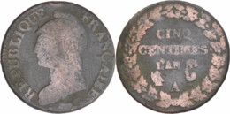 France - An 6 (1798) - 5 Centimes - Paris (A) - 09-146 - 1795-1799 Direktorium