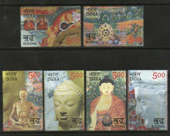 INDIA 2007 2550 YEARS OF MAHAPARINIRVANA OF THE BUDDHA 6v SET MNH, P.O Fresh & Fine - Hinduism