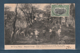 ⭐ Congo Belge - Entier Postal Carte Postale - Attaque D'une Termitière Sur La Nouvelle Route De Lukafu ⭐ - Ganzsachen