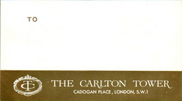 Etiquette Hôtel Hotel The Carlton Tower London Londres Etiquette Voyage Vacances Travel Holidays Royaume-Uni TB.Etat - Hotel Labels