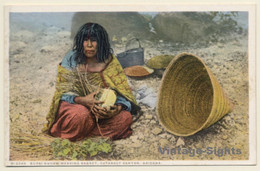 Arizona / USA: Supai Squaw Weaving Basket - Cataract Canyon (Vintage PC ~1920s/1930s) - America