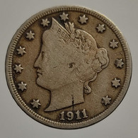 Etats Unis/USA Liberty 5 Cents 1911 Nickel TB (VF) - 1883-1913: Liberty (Libertà)