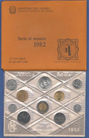 ITALIA 1982 Serie Divisionale 10 Valori Lire Con 500 Lire Caravelle  ITALY ITALIE UNC FDC - Set Fior Di Conio