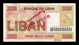 Líbano Lebanon 20000 Livres 1994 Pick 72As Specimen MBC/+ VF/+ - Liban