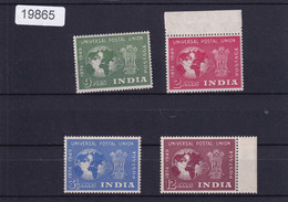 INDIA 1949 U.P.U. SET MVLH FRESH WHITE CLEAN GUM - Covers & Documents