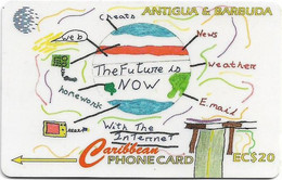 Antigua & Barbuda - C&W (GPT) - Vision Of Internet, Future Is Now - 177CATC (Dashed Ø) - 1997, 20.000ex, Used - Antigua Et Barbuda