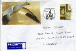 Oiseau Harelde Kakawi  (Canard Plongeur) Lettre De Finlande Adressée Andorre , 2022 - Briefe U. Dokumente