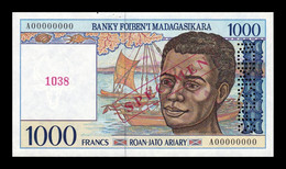 Madagascar 1000 Francs ND (1994) Pick 76As Specimen SC- AUNC - Madagascar