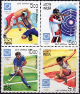 India 2004 Olympic Games, Athens 4v Se-tenant Block MNH, As Per Scan - Unclassified