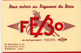 Buvard FE/30. Un Seul Passeport Pour Entrer Au Royaume Du Beau : Tricots FE/30. Ets. Bouillon à Angers. - Kleding & Textiel